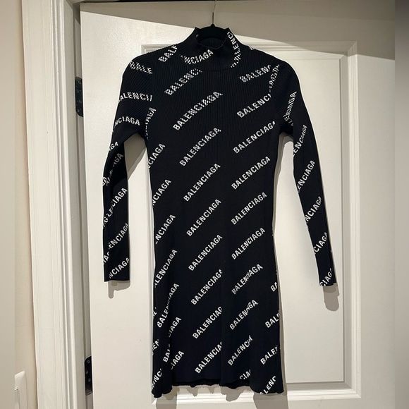 Balenciaga Printed Ribbed Mini Dress - Picture 2 of 5